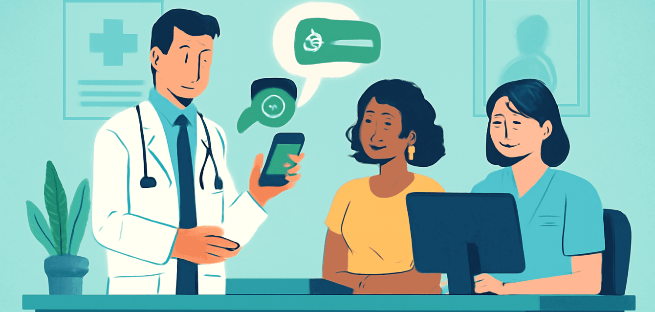 Ilustração conceitual sobre Atendimento por WhatsApp para consultórios médicos: como organizar a recepção sem perder o cuidado
